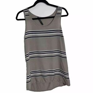 Outback Red Tank Top Mixed Media Tan Striped Size Small
